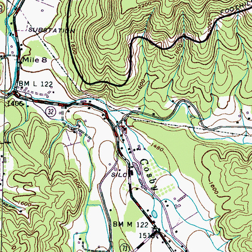 Topographic Map of Liberty School (historical), TN