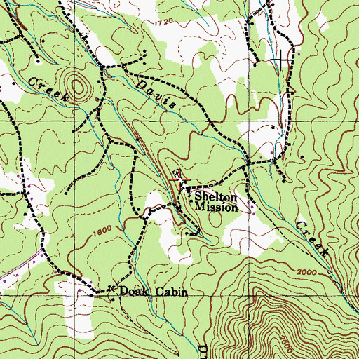 Topographic Map of Sheltons School (historical), TN