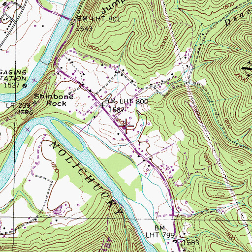 Topographic Map of Embreeville Cove Baptist Church, TN