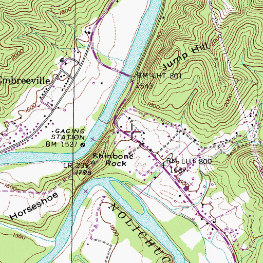 Topographic Map of Embreeville United Methodist Church, TN