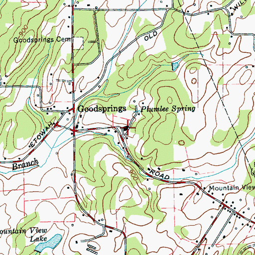 Topographic Map of Goodsprings School (historical), TN