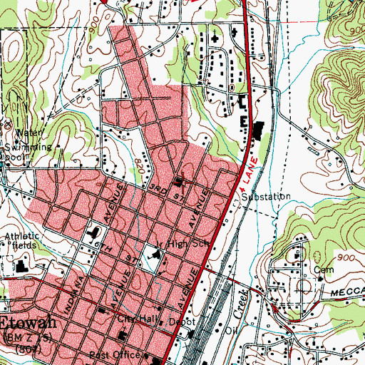 Topographic Map of North Etowah Baptist Church, TN