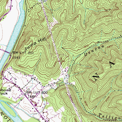 Topographic Map of Beals Cemetery, TN