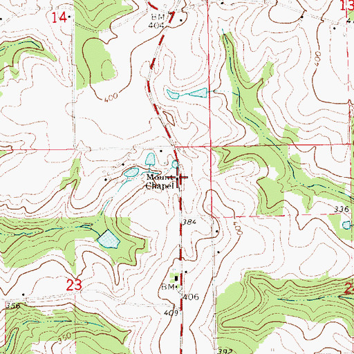 Topographic Map of Mount Chapel Baptist Church, AL