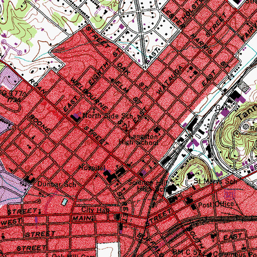 Topographic Map of Behtlehem Lutheran Church, TN