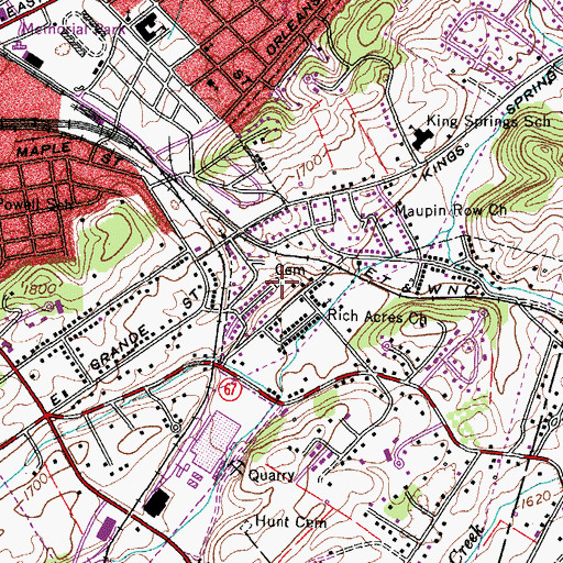 Topographic Map of Bowman Cemetery, TN
