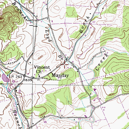 Topographic Map of Brown Cemetery, TN