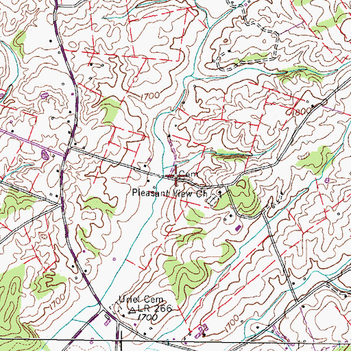 Topographic Map of Dove Cemetery, TN