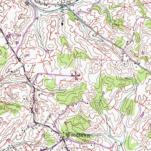 Topographic Map of Eden Methodist Church (historical), TN