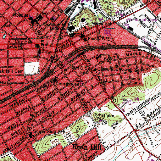 Topographic Map of First United Methodist Church, TN