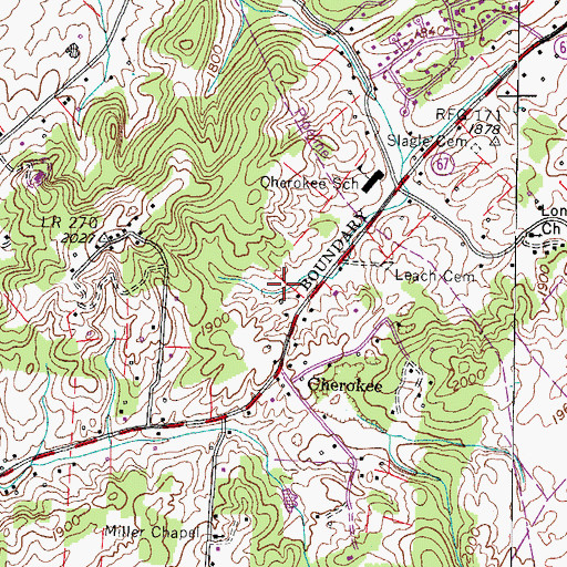 Topographic Map of Hardin Cemetery, TN