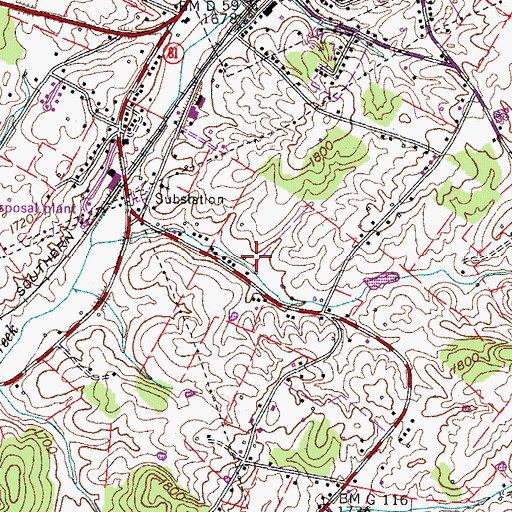 Topographic Map of Hilbert Cemetery, TN