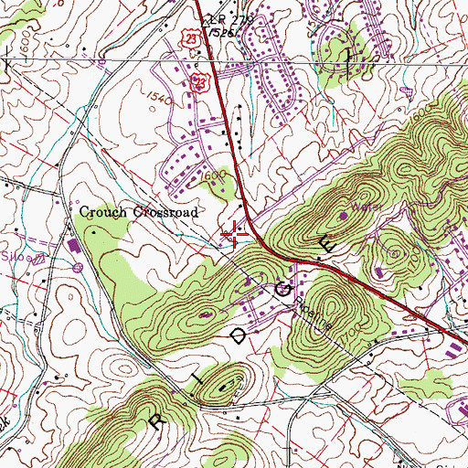 Topographic Map of Krouse Cemetery, TN