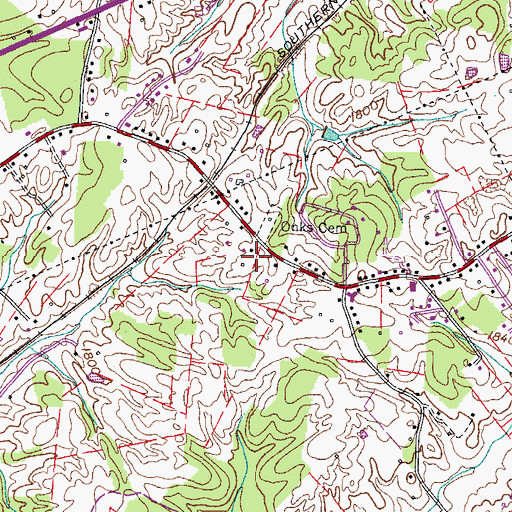 Topographic Map of Little Cemetery, TN
