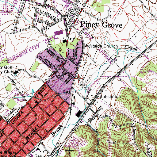 Topographic Map of Little-King Cemetery, TN