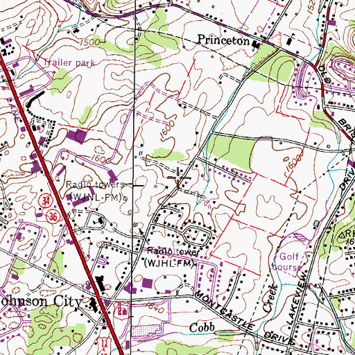 Topographic Map of Longmire Cemetery, TN