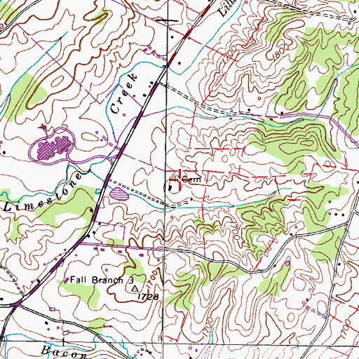 Topographic Map of Lyle Cemetery, TN