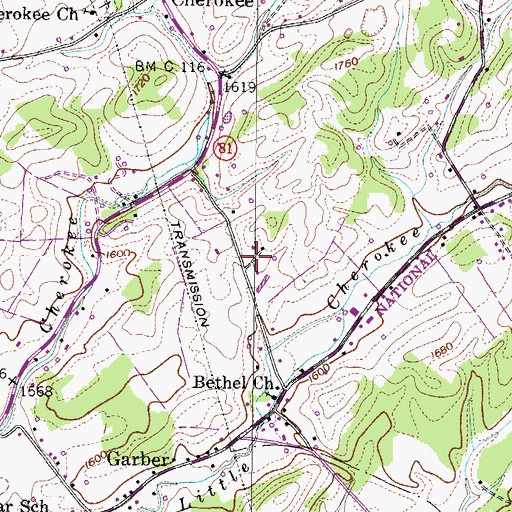 Topographic Map of Miller Cemetery, TN