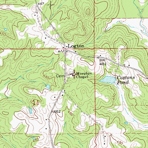 Topographic Map of Murphys Chapel Church, AL