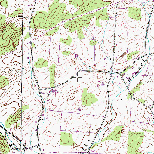 Topographic Map of Old Dutch Meeting House Cemetery, TN