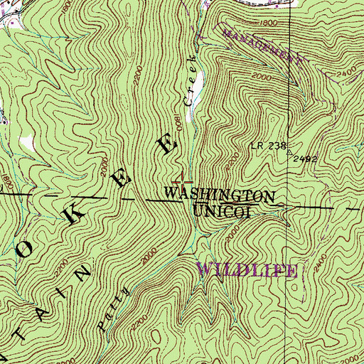 Topographic Map of Old Embreeville Cemetery, TN
