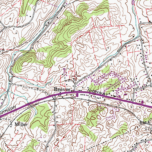Topographic Map of Onks Cemetery, TN