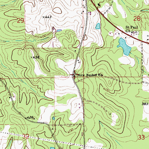 Topographic Map of New Bethel Christian Church, AL