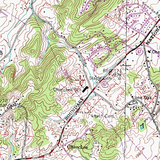 Topographic Map of Price Cemetery, TN
