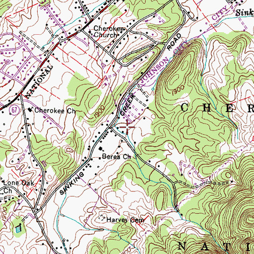 Topographic Map of Price Cemetery, TN