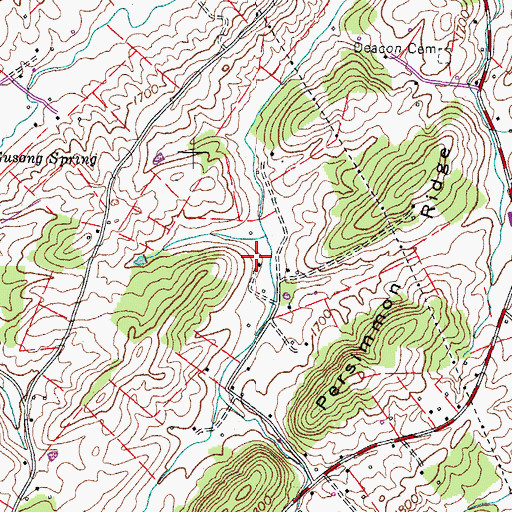 Topographic Map of Pritchett Cemetery, TN