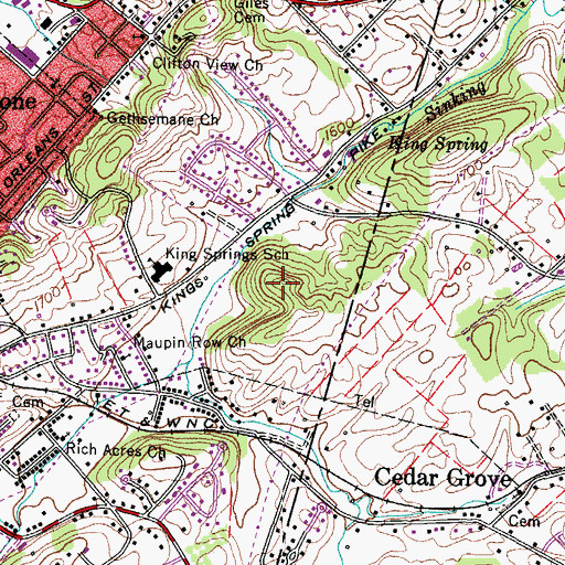 Topographic Map of Reasoner Cemetery, TN