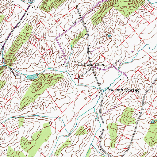 Topographic Map of Roadman Cemetery, TN