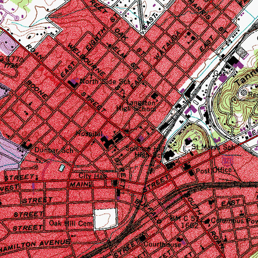 Topographic Map of Saint Johns Episcopal Church, TN