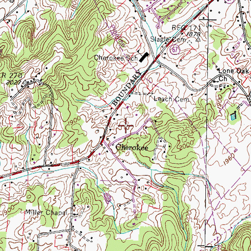 Topographic Map of Slagle Cemetery, TN