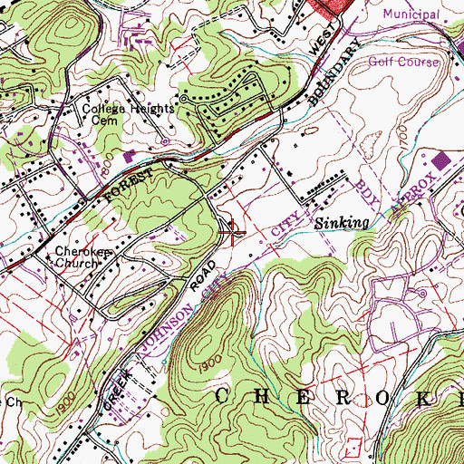 Topographic Map of Snell-Chrisenberry Cemetery, TN
