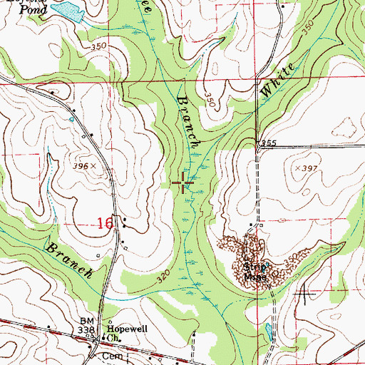 Topographic Map of Ogletree Branch, AL