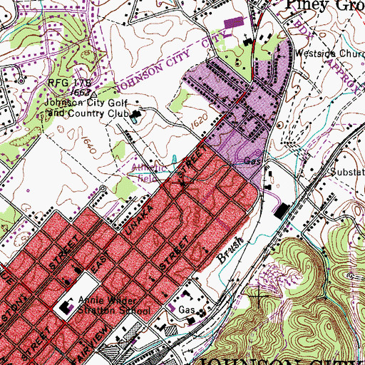 Topographic Map of Thankful Baptist Church, TN