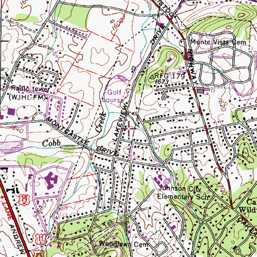 Topographic Map of White Cemetery, TN