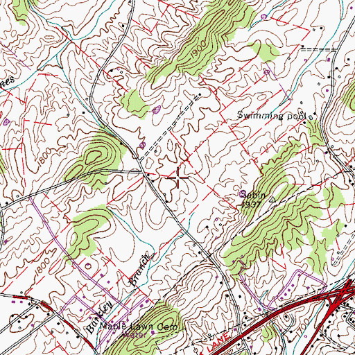 Topographic Map of Williams Cemetery, TN