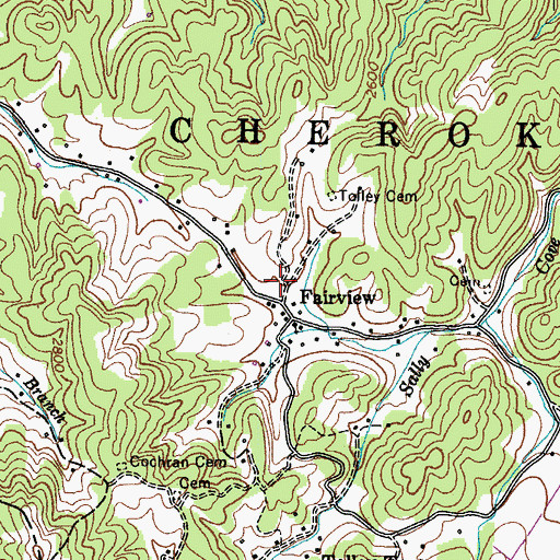 Topographic Map of Fairview School (historical), TN