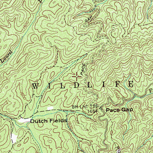 Topographic Map of Ocoee Wildlife Management Area, TN