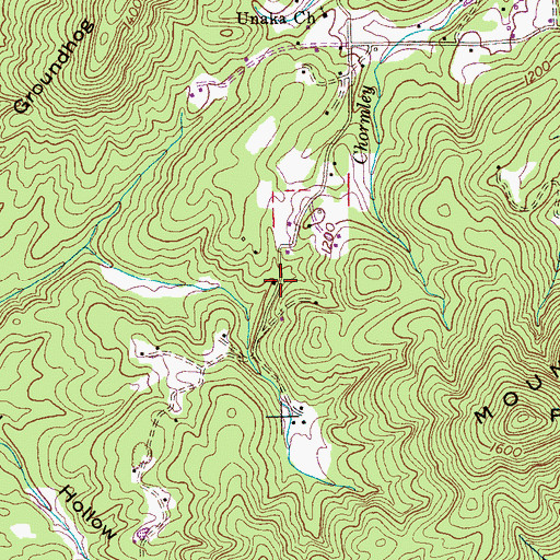 Topographic Map of Beaty Chapel, TN