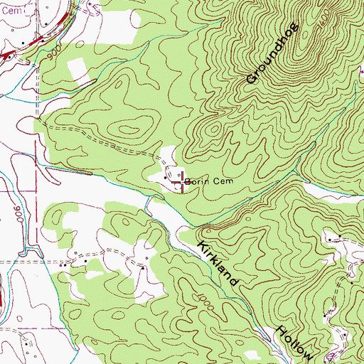 Topographic Map of Borin Cemetery, TN