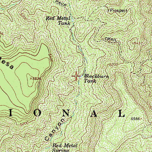 Topographic Map of Blackburn Tank, AZ