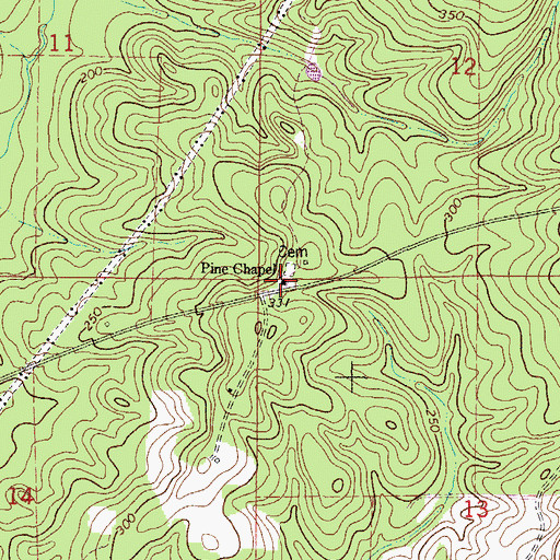Topographic Map of Pine Chapel, AL
