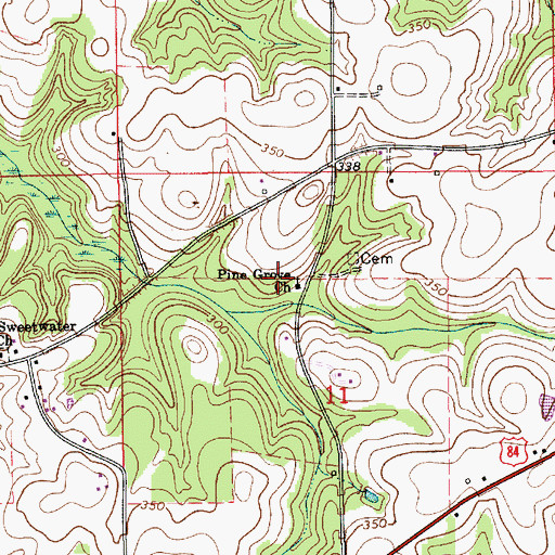 Topographic Map of Pine Grove Church, AL