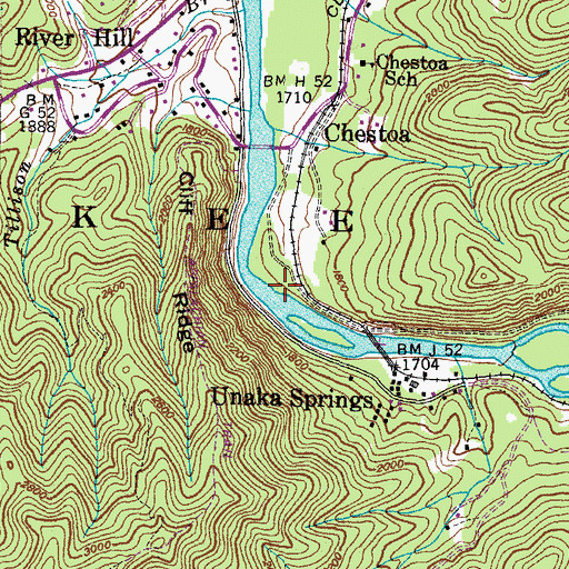 Topographic Map of Chestoa Boating Site, TN