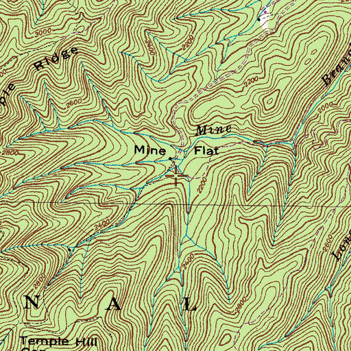 Topographic Map of Mine Flats Shooting Range, TN