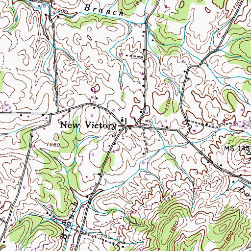 Topographic Map of New Victory, TN