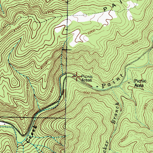 Topographic Map of Love Road Picnic Area, TN